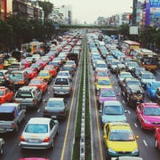 Cars in traffic