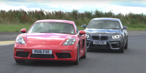 Watch the Porsche 718 Cayman S and BMW M2 Battle on Track
