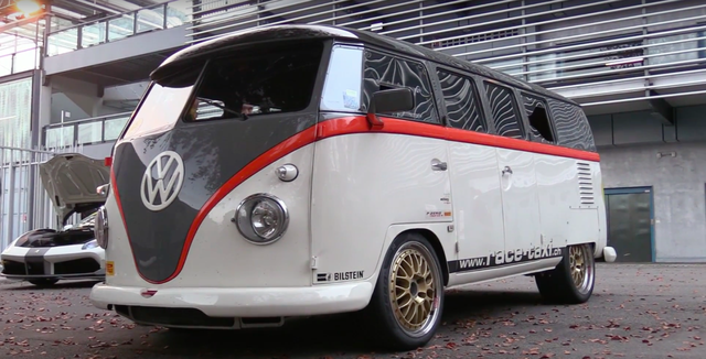 Watch This 993 Turbo-Powered Volkswagen Bus Hang With Supercars