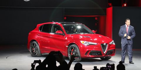 <p>The Alfa Romeo Stelvio SUV was one of the <a href="http://www.roadandtrack.com/new-cars/future-cars/news/a30791/alfa-romeo-stelvio-suv-spotted/" target="_blank" data-tracking-id="recirc-text-link">worst kept secrets of the LA Auto Show</a>, but that didn't make its reveal any less exciting. Alfa promises the 510-hp Quadrifoglio version will be the <a href="http://www.roadandtrack.com/car-shows/los-angeles-auto-show/news/a31592/alfa-says-the-stelvio-will-be-the-fastest-suv-at-the-nurburgring/" target="_blank" data-tracking-id="recirc-text-link">fastest SUV at the Nurburgring</a>, and it's easily one of the prettiest. </p>