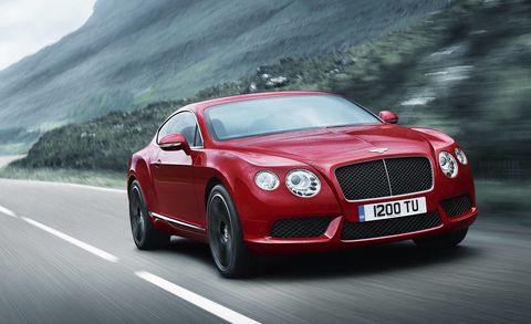 Mode of transport, Automotive design, Vehicle, Grille, Road, Car, Red, Bentley, Personal luxury car, Automotive lighting, 