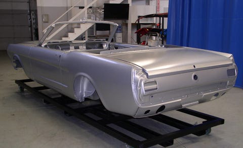 Ford Offers 1965 Mustang Body Shell At Sema Steel That Is Actually Stronger Than The Original And Modern Welding Techniques Along With More Welds To Strengthen Body Said Jim Christina