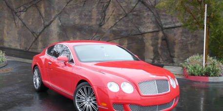 Mode of transport, Vehicle, Land vehicle, Automotive mirror, Grille, Car, Bentley, Red, Automotive lighting, Hood, 