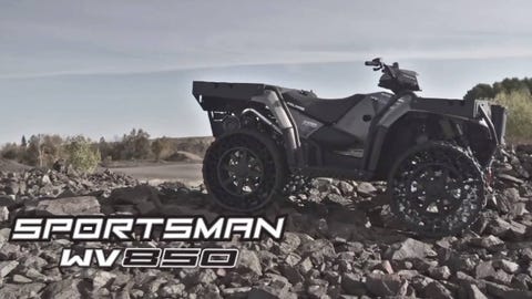Polaris Atv With Airless Tires New Technology Was Essentially Bullet Proof And Featured Airless Tires That Couldn T Go Flat Now They Are Releasing