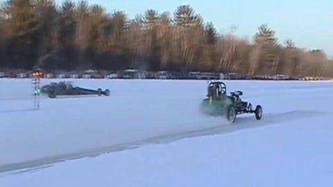 Drag racing on ice is better than coffee