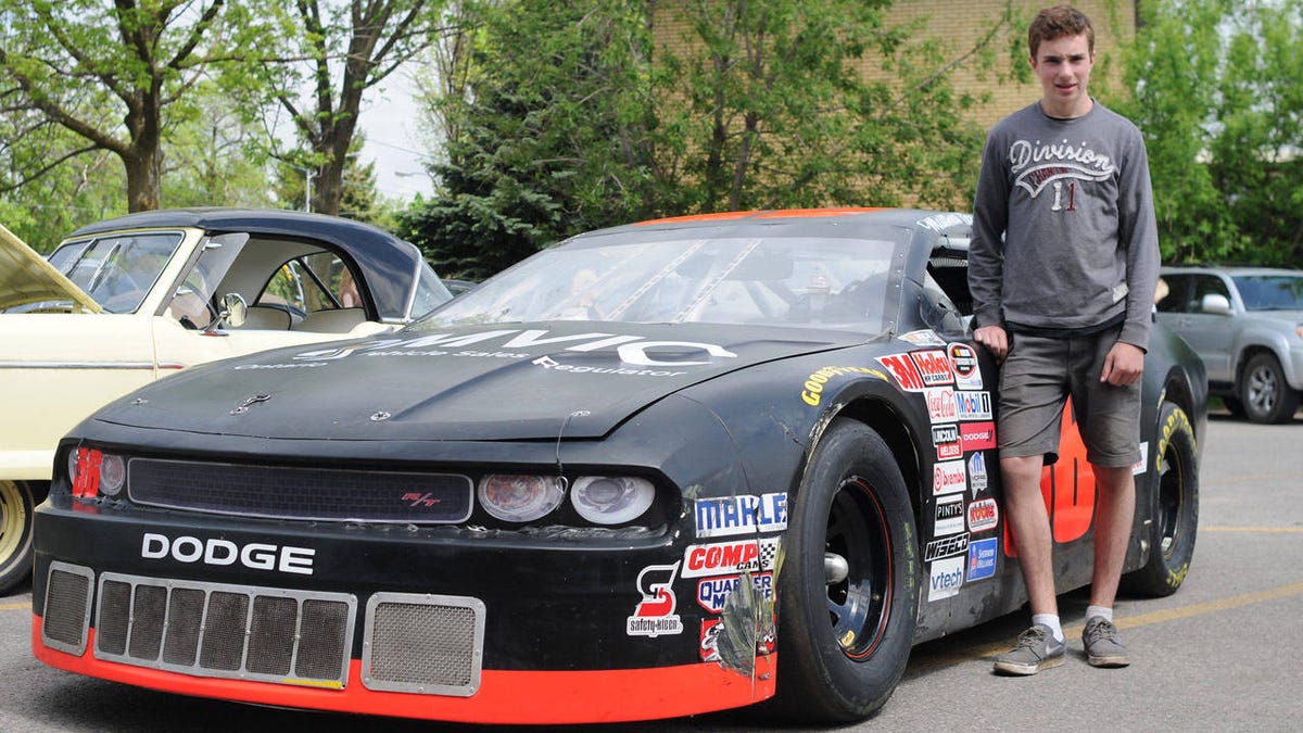 17 Year Old Brings Dodge Challenger Nascar Stocker To School