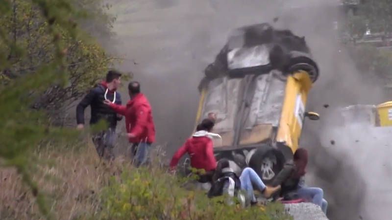 VIDEO: Incredible Rally Crash In Italy - Spectators Lucky To Be Alive