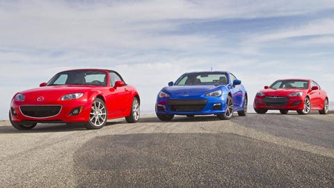 Rear Drive Sports Coupes Under 30k Test Mazda Miata Vs Subaru Brz 2017 Subaru Brz Premium Vs Hyundai Genesis Coupe 2 0t R Spec Mazda Mx 5 Miata Grand Touring