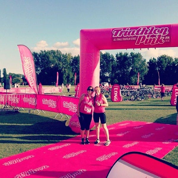 Recreation, Red, Endurance sports, Pink, Logo, Magenta, Advertising, Individual sports, Banner, Competition, 