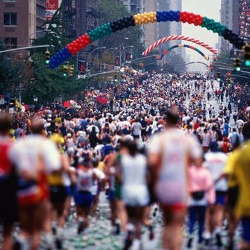 Crowd, People, Event, Endurance sports, Quadrathlon, Arch, Public event, Running, Long-distance running, Party, 