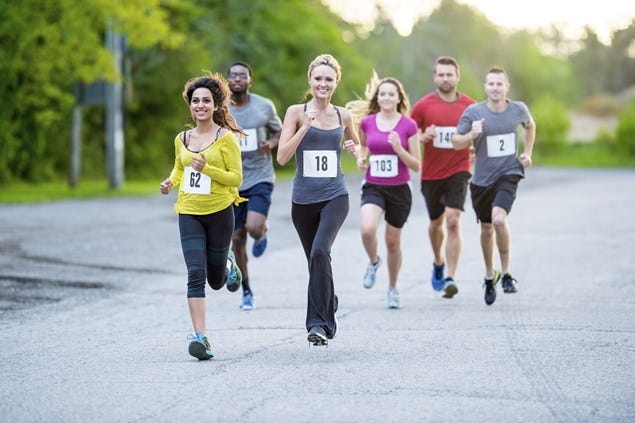 Footwear, People, Recreation, Endurance sports, Running, Sleeveless shirt, Exercise, Community, Outdoor recreation, Long-distance running, 