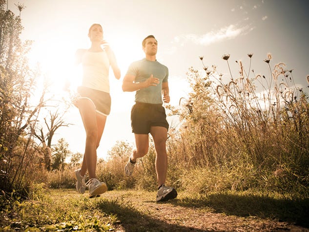 Leg, Plant, People in nature, Sunlight, Jogging, Running, Friendship, Morning, Sneakers, Exercise, 