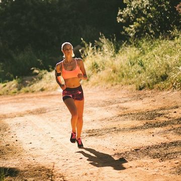 Running, Endurance sports, Landscape, Exercise, Mammal, Outdoor recreation, Trail, Long-distance running, Jogging, Active shorts, 