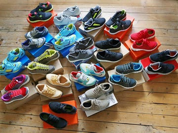 Footwear, Blue, Shoe, Athletic shoe, Carmine, Collection, Fashion, Grey, Walking shoe, Outdoor shoe, 