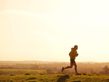 Happy, People in nature, Jogging, Running, Exercise, Sunlight, Plain, Field, Grassland, Morning, 