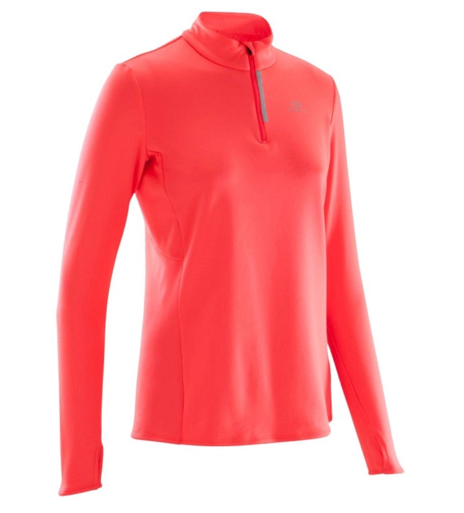 Clothing, Sleeve, Red, Orange, Outerwear, Collar, Neck, T-shirt, Top, Polar fleece, 