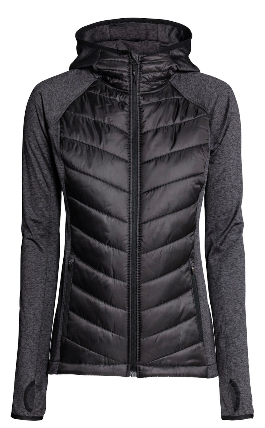 Outerwear, Hood, Clothing, Jacket, Black, Sleeve, Hoodie, Puffer, Neck, Zipper, 