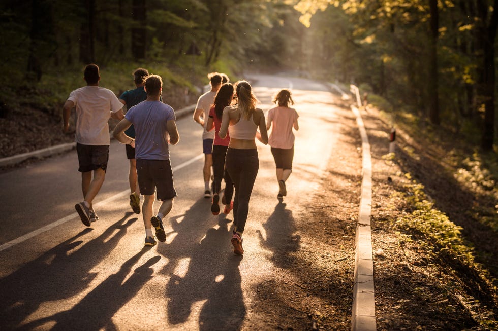 People in nature, Atmospheric phenomenon, Walking, Jogging, Tree, Recreation, Running, Water, Fun, Shadow, 