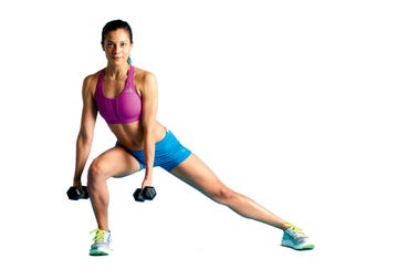 Thigh, Arm, Human leg, Leg, Weights, Strength training, Joint, Physical fitness, Knee, Lunge, 