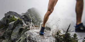 water, leg, human leg, footwear, recreation, human body, running, muscle, rock, shoe,