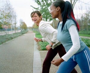 Human body, Photograph, Joint, White, Leisure, Happy, Road surface, Active pants, People in nature, Interaction, 