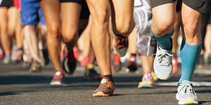 Footwear, Leg, Human leg, Shoe, Joint, Athletic shoe, Active shorts, Shorts, Knee, Running, 
