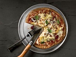 Food, Pizza, Ingredient, Cuisine, Dish, Baked goods, Pizza cheese, Recipe, Dishware, California-style pizza, 