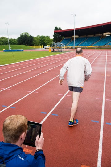 Sport venue, Line, Shorts, Active shorts, Athletic shoe, World, Stadium, Knee, Electric blue, Calf, 