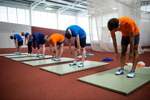 Human leg, Shoulder, Sportswear, Standing, Joint, Elbow, Physical fitness, Exercise, Flooring, Wrist, 
