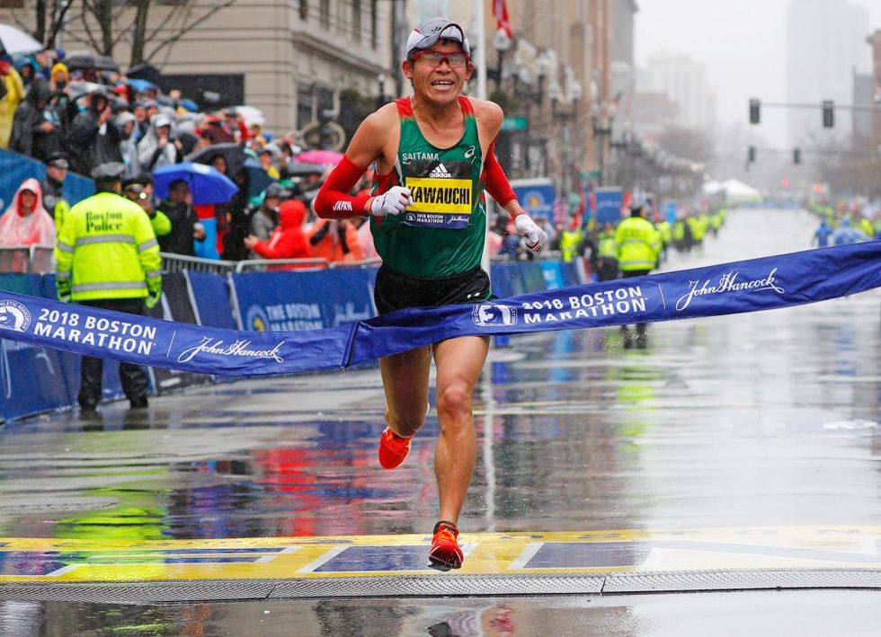 Kawauchi vince la Maratona di Boston nel 2018.
