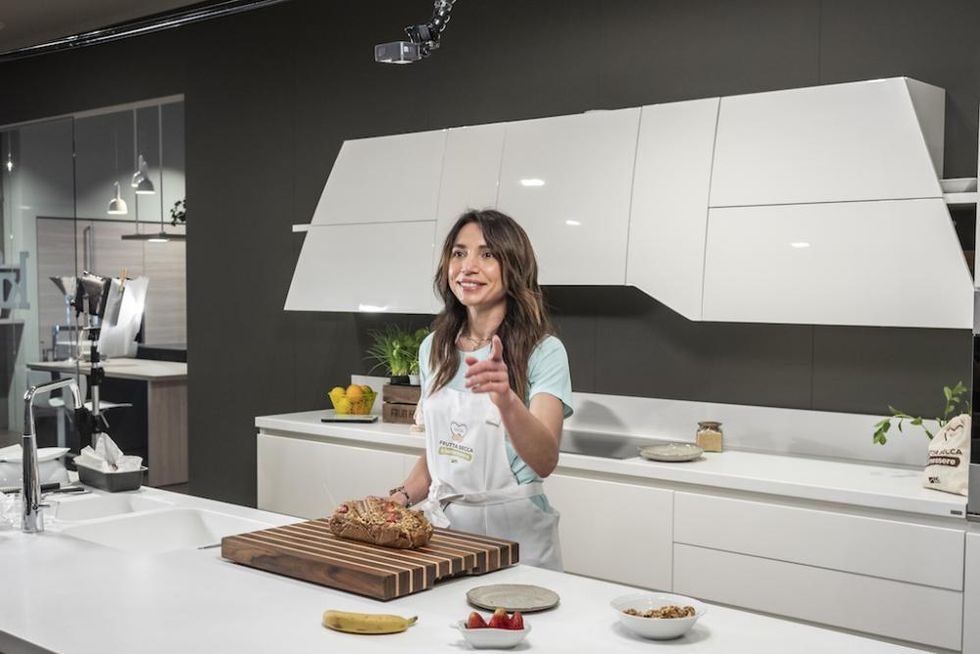Irene Righetti conduce "Di corsa in cucina" (foto Pierluigi Benini).