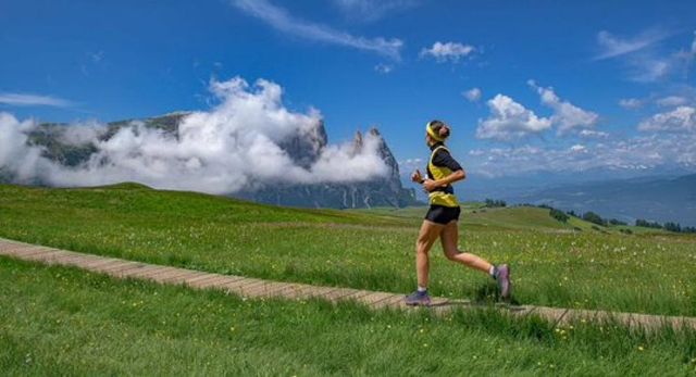 Uno scorcio dei paesaggi alla Mezza Maratona dell'Alpe di Siusi
