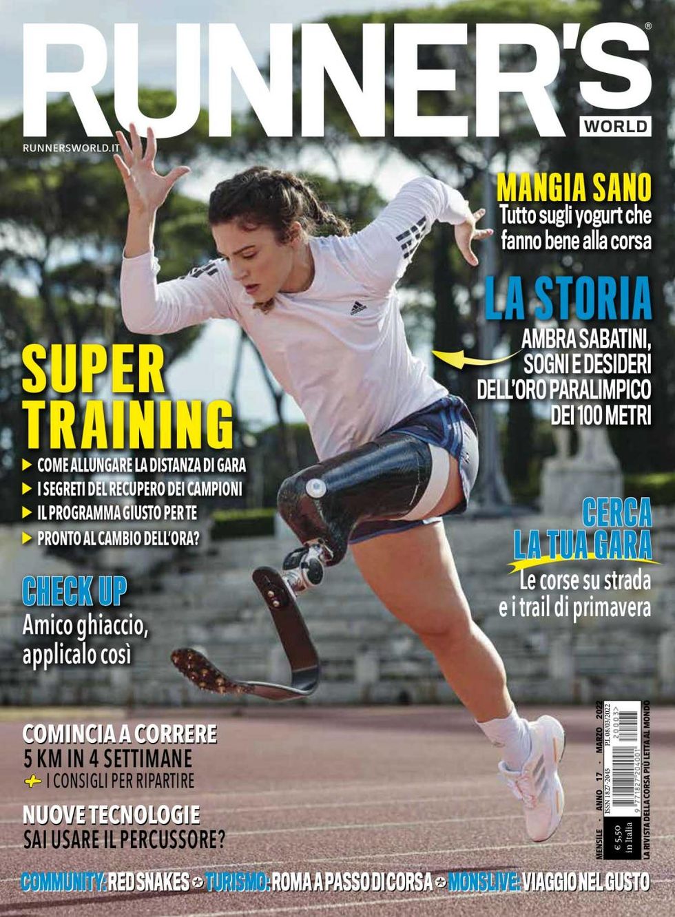 La cover del nuovo numero di Runner's World di marzo 2022