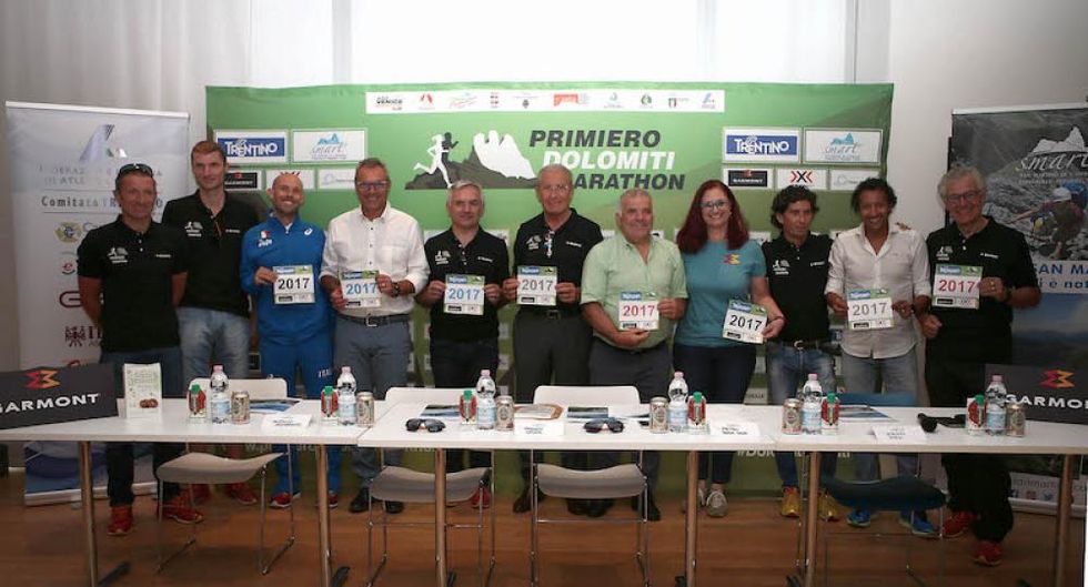 Un momento della conferenza stampa di presentazione della Primiero Dolomiti Marathon ( )