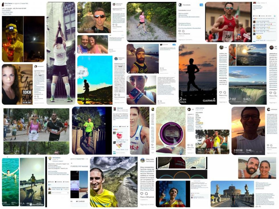 Alcune immagini di Facebook e Instragram dei prossimi 25  runners che si sfideranno lungo le strade virtuali del Qeens