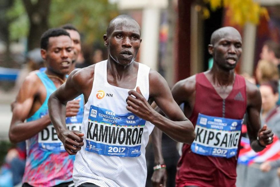 il vincitore Geoffrey Kamworor in azione