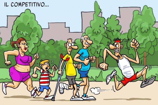 Una delle vignette di Chiod contenute nel  Manuale del maratoneta principiante