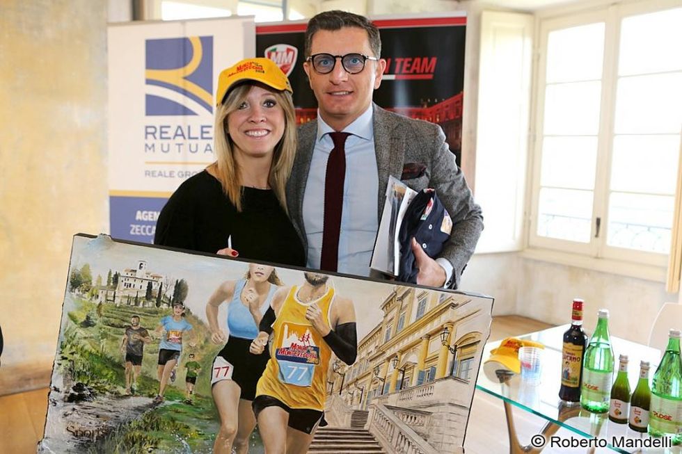 Chiara Cesana e Andrea Galbiati, presidente del Monza Marathon Team
