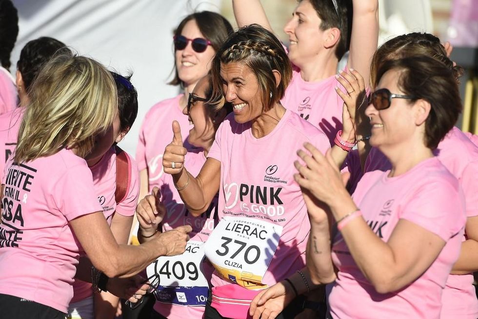 Alcune partecipanti del "Pink in Good Running Team" dell'associazione Umberto Veronesi