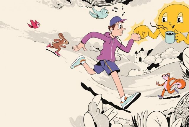 L'immagine di apertura del servizio pubblicato sul numero di maggio di Runner's World, opera dell'illustratore Ryan Snook