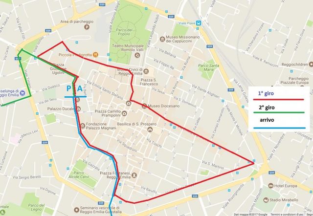 I chilometri iniziali e finali della maratona di Reggio Emilia nel dettaglio