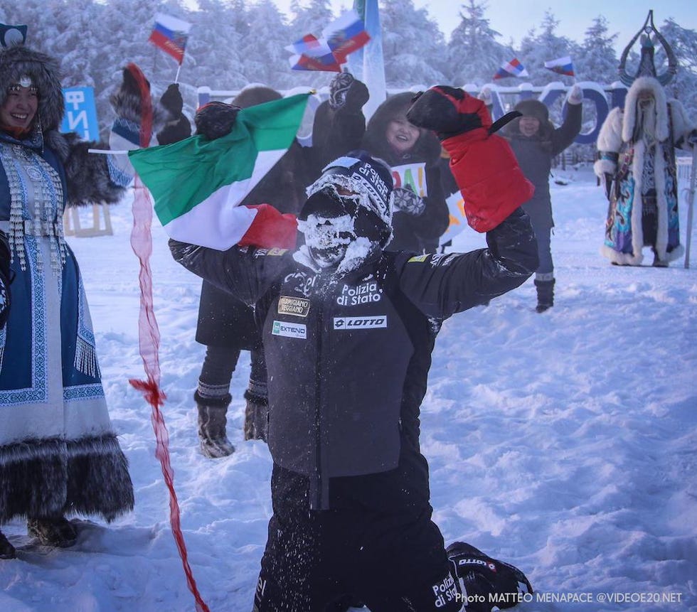 Paolo Venturini al traguardo (foto Matteo Menapace, tratta dalla pagina facebook di Paolo Venturini)