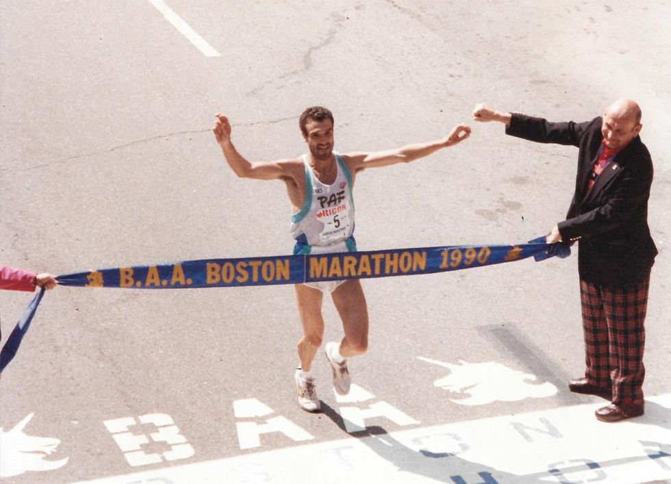 Gelindo Bordin trionfa alla Boton Marathon del 1990&nbsp;( )