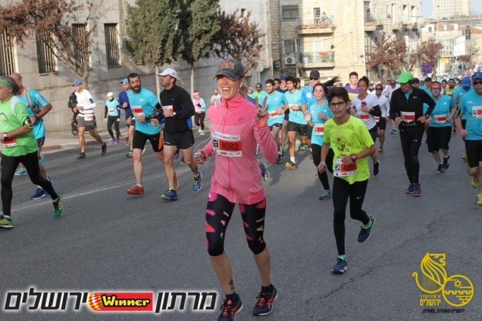 Marina Graziani in azione alla Mezza Maratona di Gerusalemme