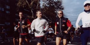 La prima NYC Marathon di Linus, nel 2002, con al fianco Aldo Rock Calandro
