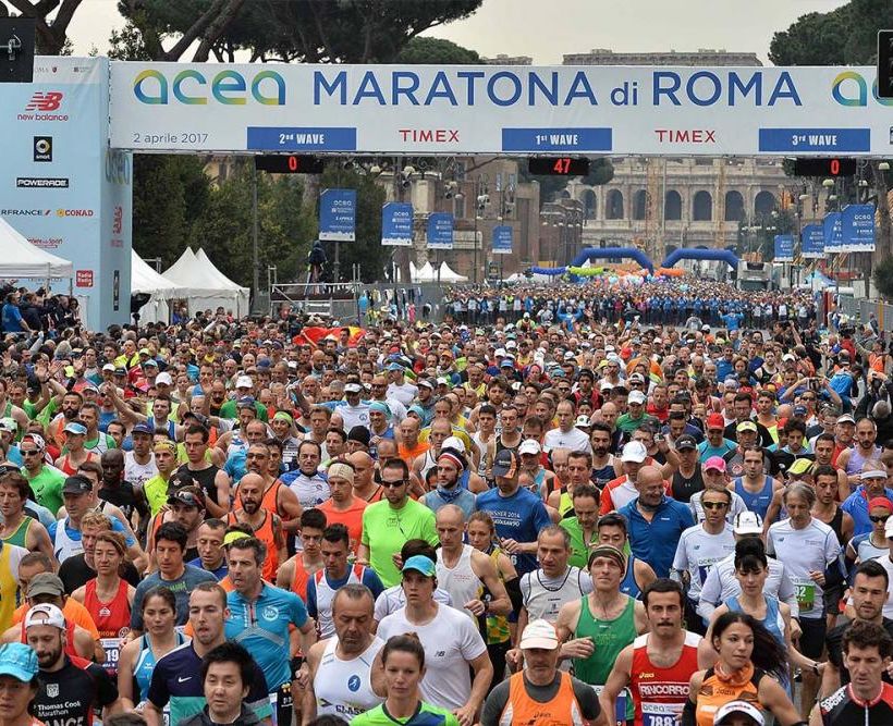 La partenza della Maratona di Roma