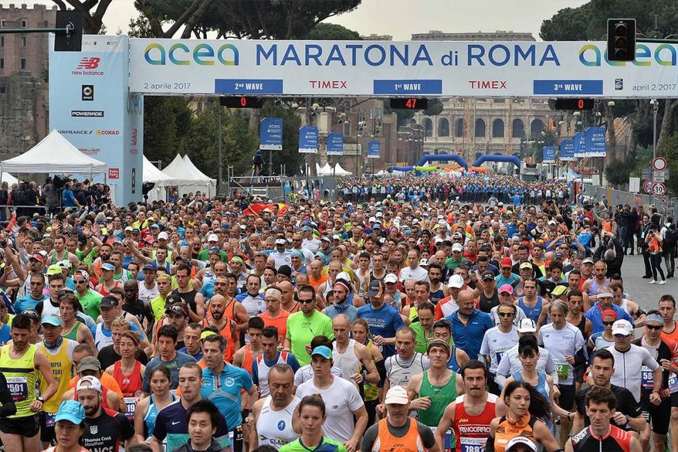 La partenza della Maratona di Roma