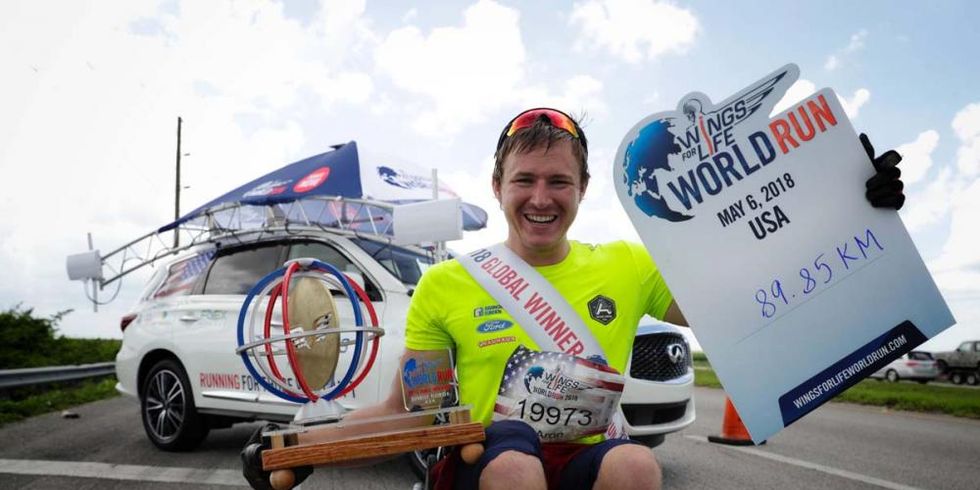 Il vincitore della Wings for Life World Run 2018 Aaron Anderson
