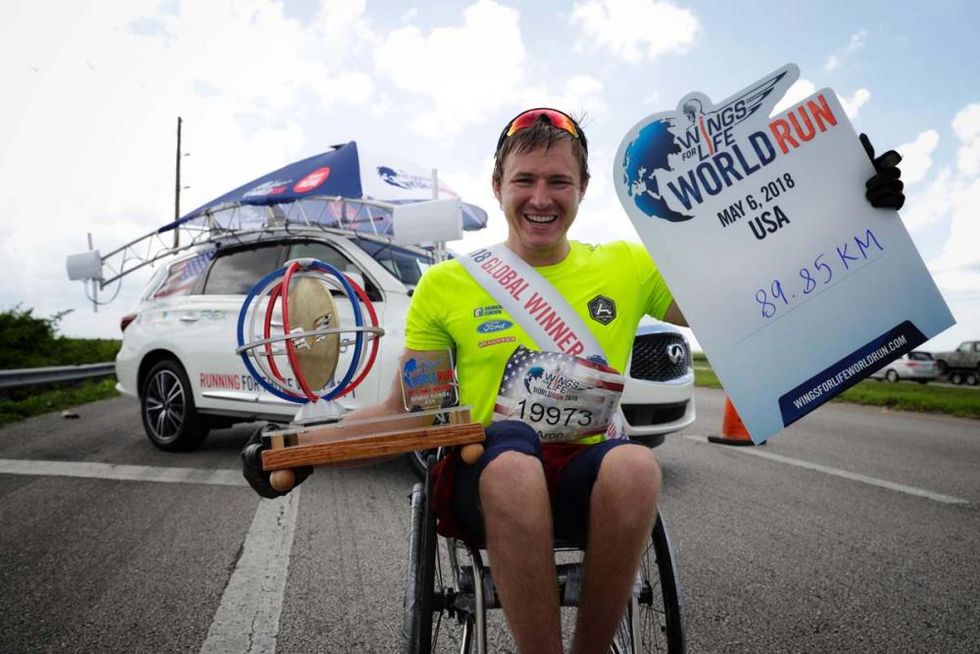 Il vincitore della Wings for Life World Run 2018 Aaron Anderson