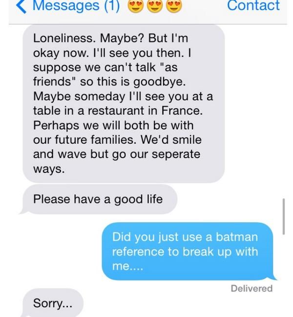 Batman Text Breakup